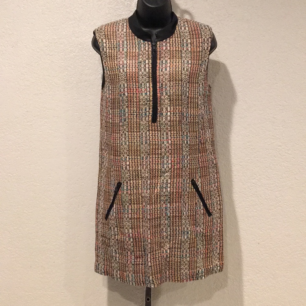 Theory Tweed Leather Silk Dress 4